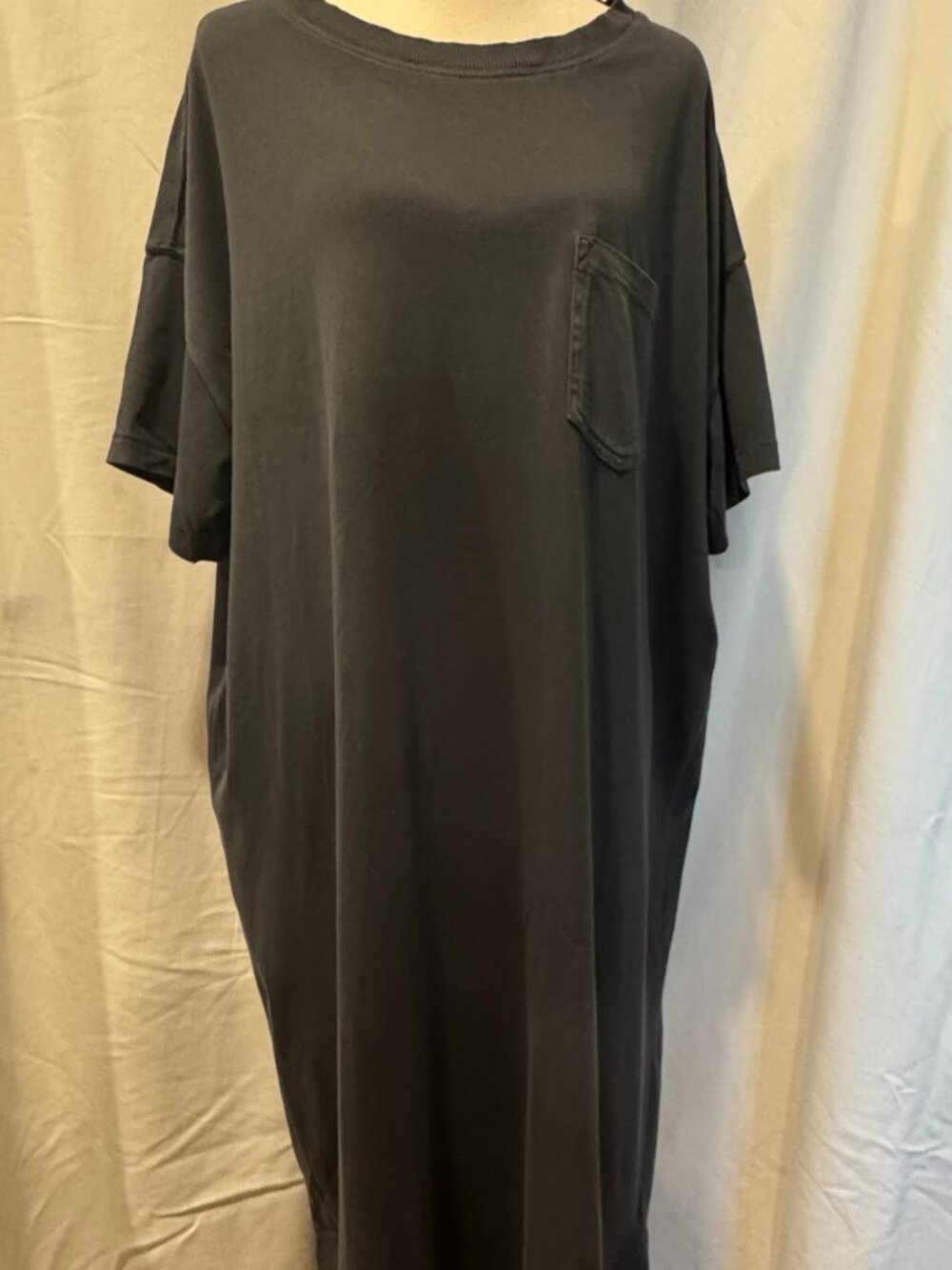 Old Navy Charcoal Gray Oversized T-Shirt Midi Dress, Size XL Tall
